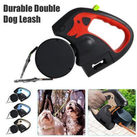 3M Retractable Dual Dog Leash with Flashlight