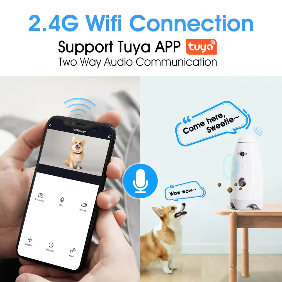 Smart Pet Camera with Treat Dispenser & 2-Way Audio