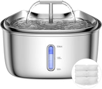 Stainless Steel Cat Water Fountain – 2.5L Automatic Pet Dispenser with Quiet Pump
