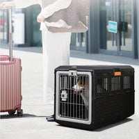 Folding Pet Travel Carrier – Large Space Foldable Air Box for Dogs & Cats