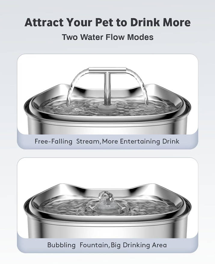 Stainless Steel Cat Water Fountain – 2.5L Automatic Pet Dispenser with Quiet Pump