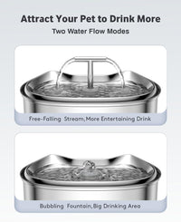 Stainless Steel Cat Water Fountain – 2.5L Automatic Pet Dispenser with Quiet Pump