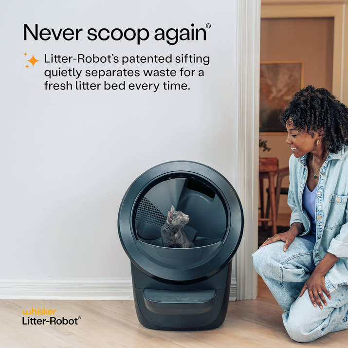 Extra Large Self-Cleaning Cat Litter Box with APP Control (White)