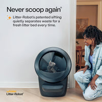 Extra Large Self-Cleaning Cat Litter Box with APP Control (White)