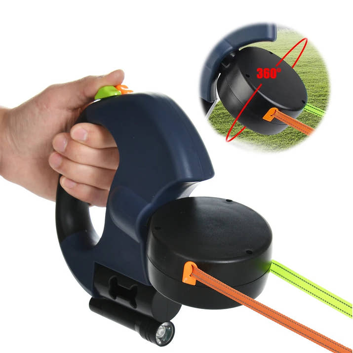 3M Retractable Dual Dog Leash with Flashlight