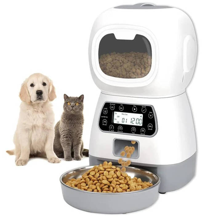 WiFi Automatic Cat Feeder, 3.5L Smart Food Dispenser with Timer & Voice