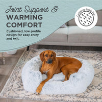 Calming Dog Bed – 36" Washable Faux Fur Donut for Large Dogs (Up to 80 lbs)