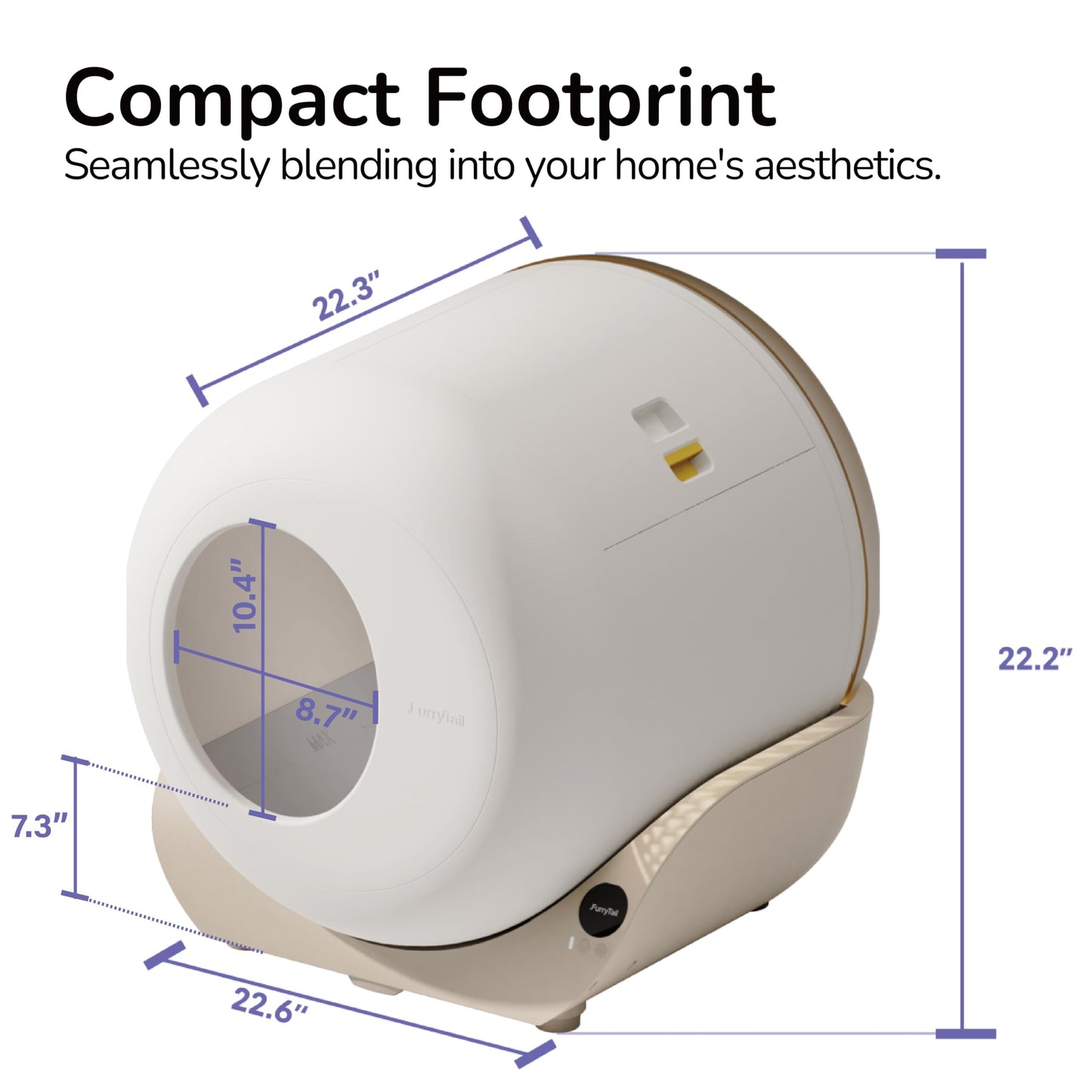 Extra Large Self-Cleaning Cat Litter Box with APP Control (White)