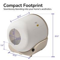 Extra Large Self-Cleaning Cat Litter Box with APP Control (White)