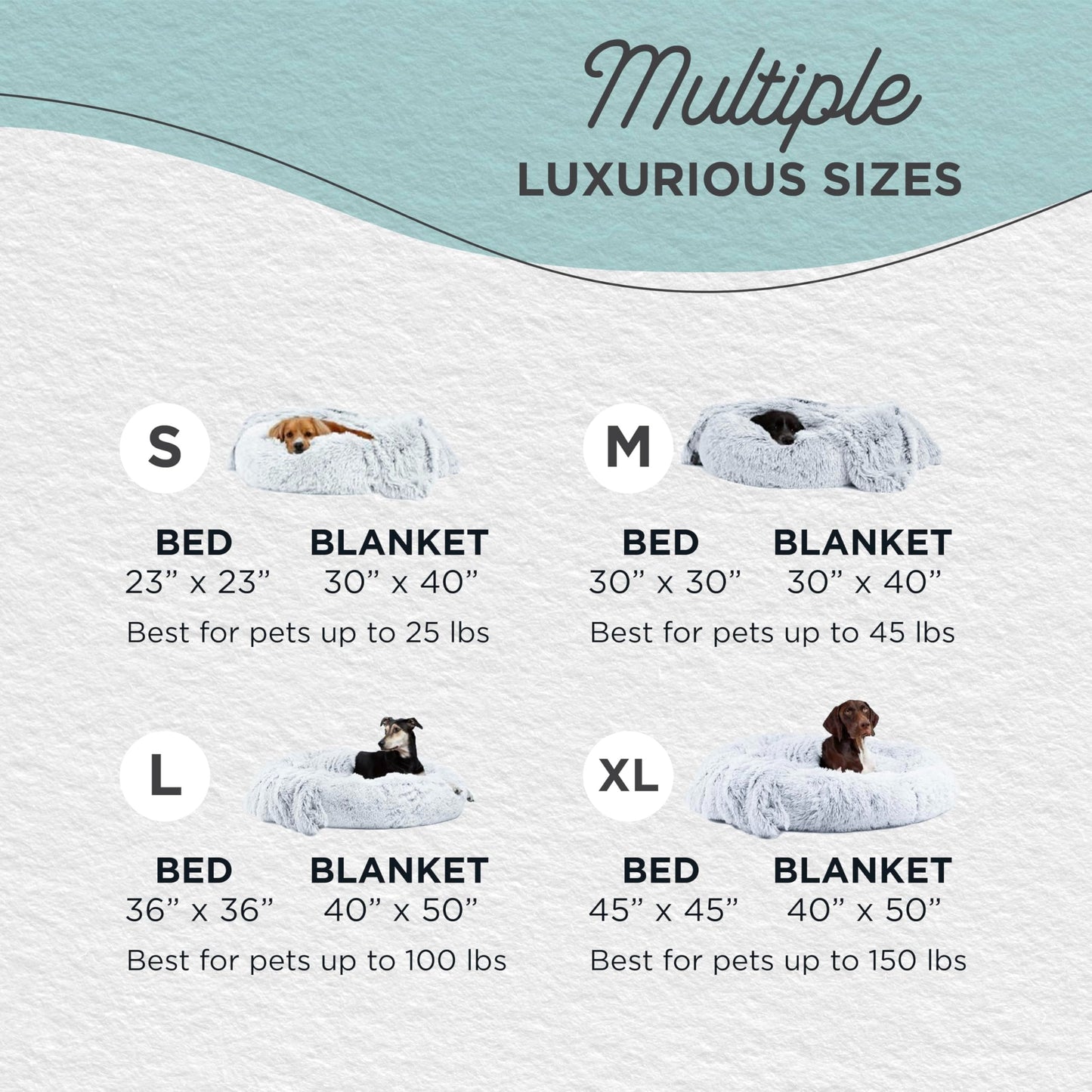 Calming Dog Bed – 36" Washable Faux Fur Donut for Large Dogs (Up to 80 lbs)