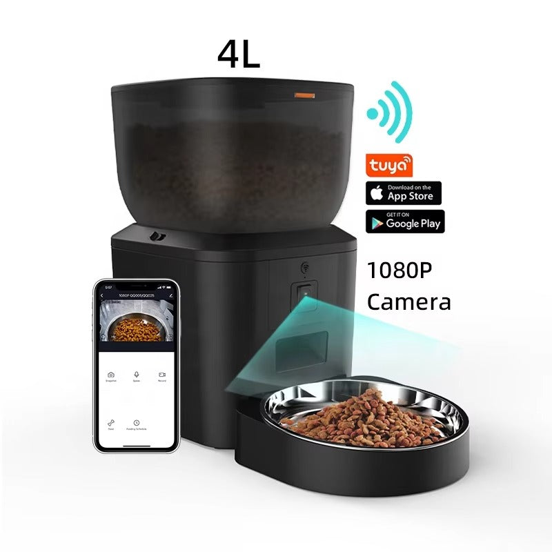 Automatic Pet Feeder with 1080P HD Camera – 4L WiFi Dispenser