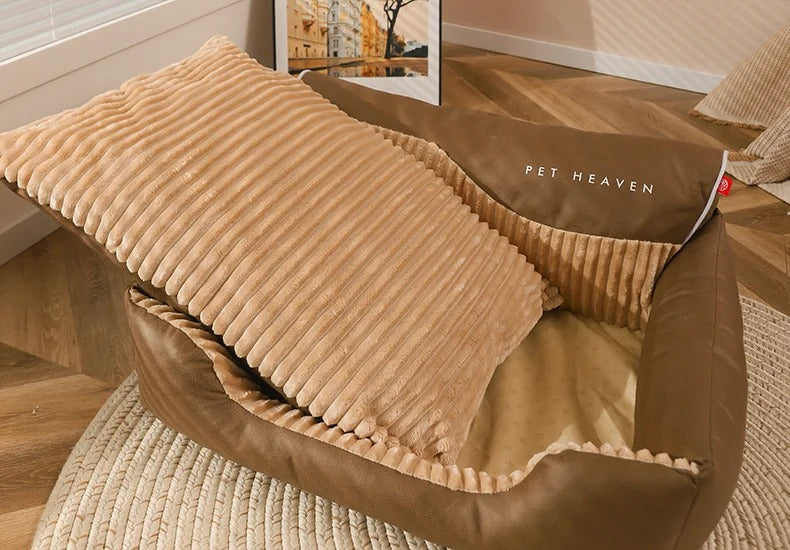 Large Dog Bed – Super Soft Padded Pet Cushion with Removable Mat