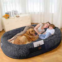 Human Dog Bed for Adults – Large Washable Bed with Blanket & Pillow